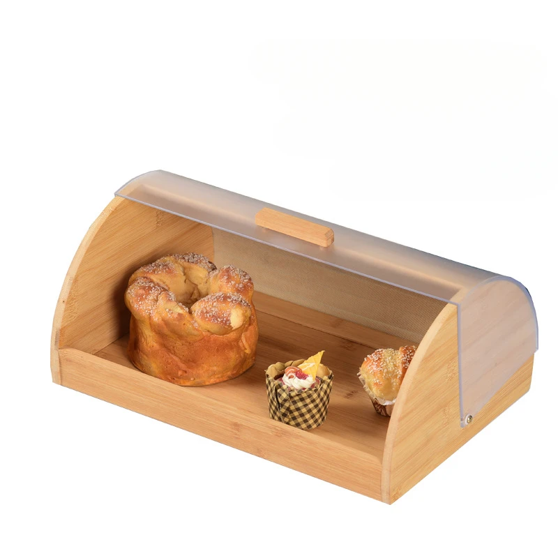 Food Storage Acrylic Containers - Boîte à pain en bambou avec