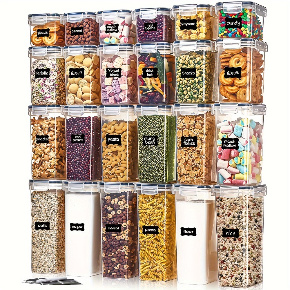 Food Storage Jars With Lids - 24 pièces de contenants de stockage
