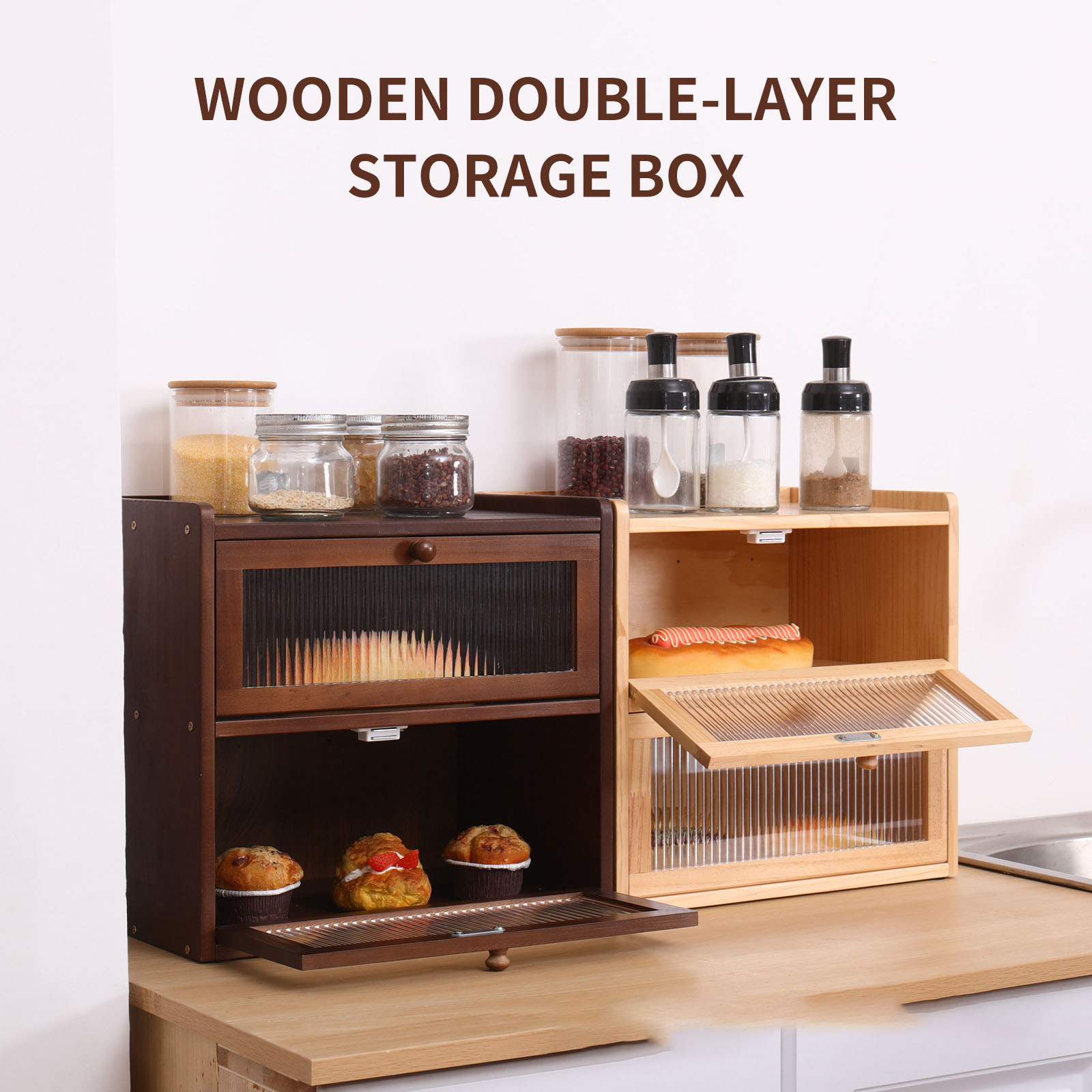 Food Storage Acrylic Containers - Boîte à pain, support de poubelle