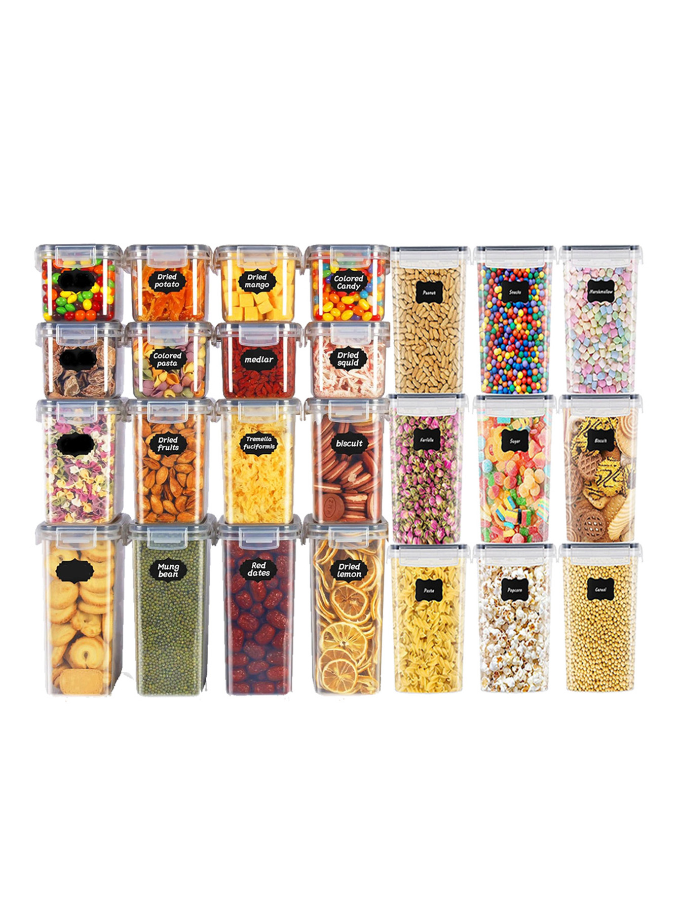 Food Storage Jars With Lids - 48 pièces, Contenants de stockage alimentaire