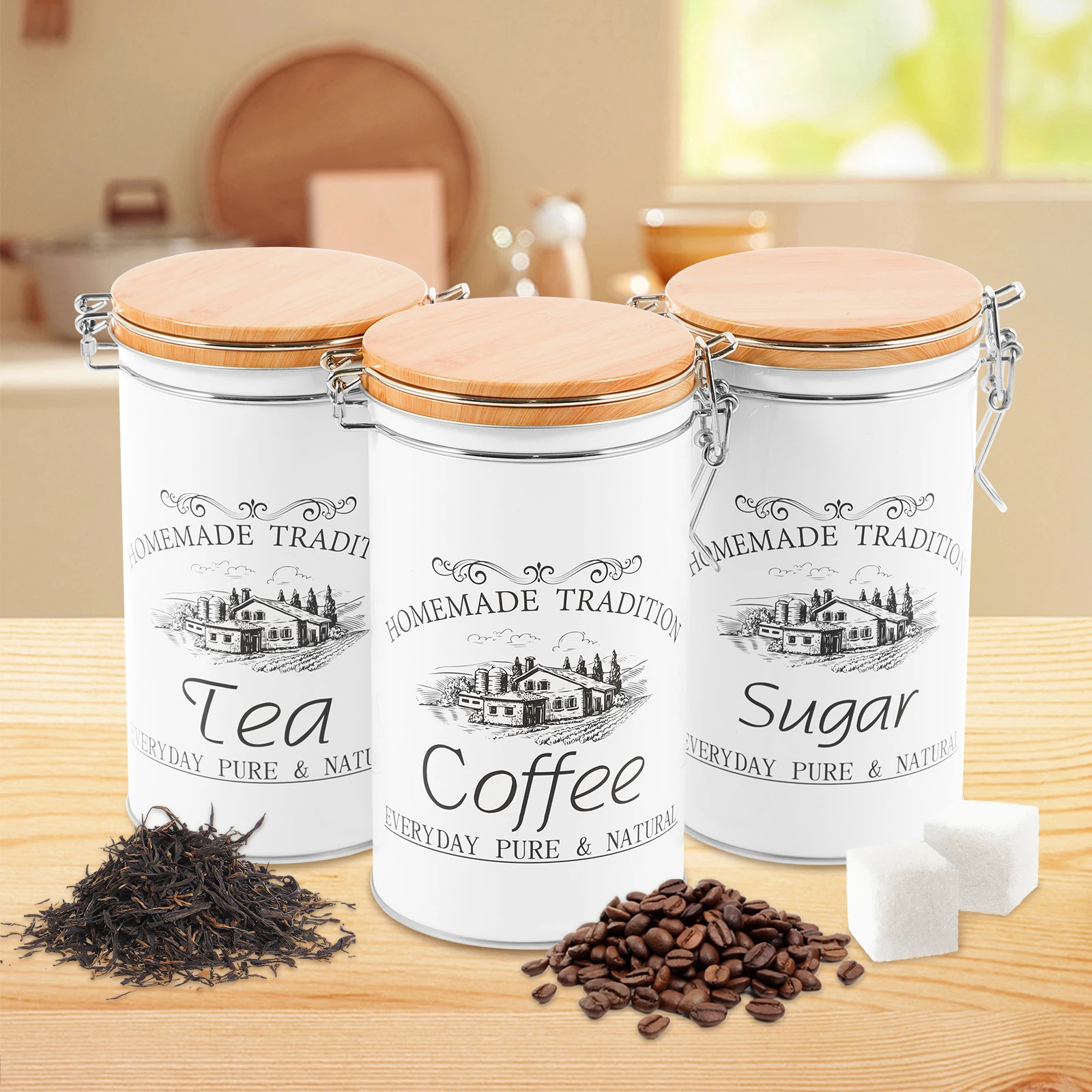 3 pièces/ensemble thé café suc - Food Storage Kitchen Container Set avis et prix