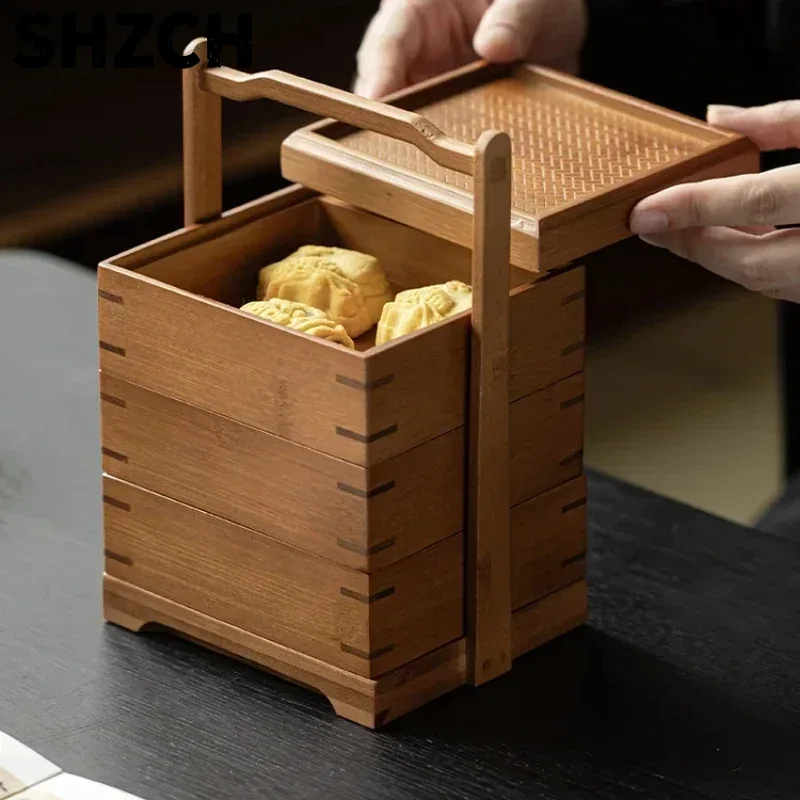 Panier de rangement en bambou, - Food Storage Acrylic Containers avis et prix